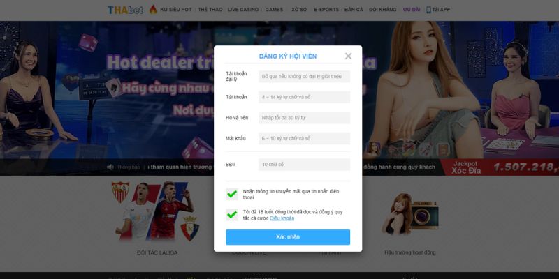 Tạo mật khẩu tài khoản Thabet có tính bảo mật cao